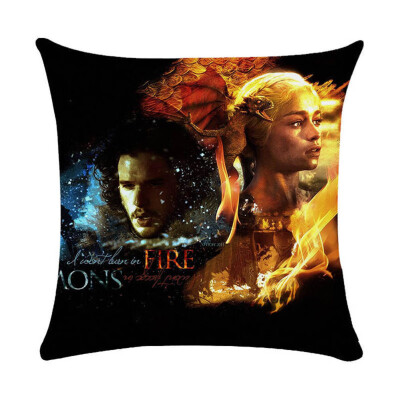 

18" Square Game of Thrones Cotton Linen Home Decorative Throw Pillow Case Cushion Cover 45cm45cm