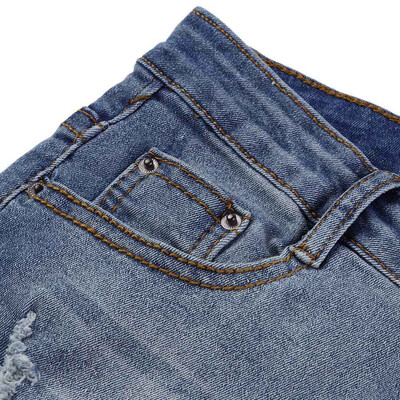 

〖Follure〗Women Denim Skinny Ripped High Waist Hole Jean Stretchy Pencil Trousers Pants