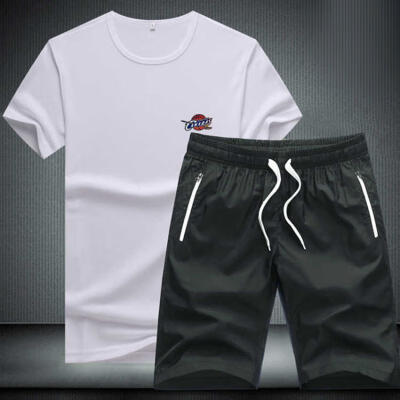 

Mens Summer Short-Sleeved Shorts Pajamas Set O-Neck Thin Half-Sleeved Loose Breathable Pajamas