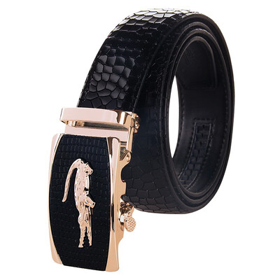 

BPSTAR Belt Mens Automatic Buckle Leather Mens Ratchet Belt Business Series Mens Belt for Pants