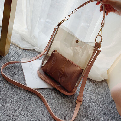 

Tailored New Summer Transparent Bucket Bag Versatile Handbag Fashion Diagonal Package