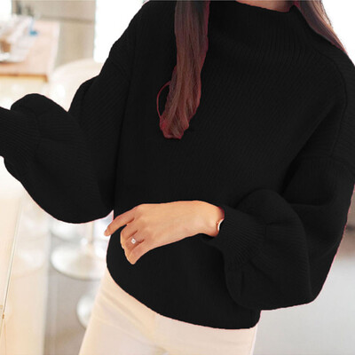 

〖Follure〗Women Lantern Sleeve Knit Sweater Loose Turleneck Outwear Top Blouse Pullover