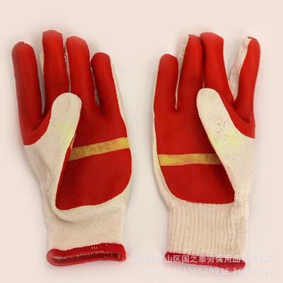 

Authentic thumb film dipped gloves wear non-slip thickening labor insurance line rubber gloves tensile resistance is not easy to b