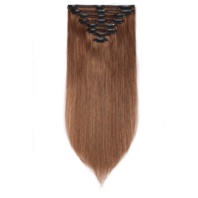 

Clip in 100 Remy Human Hair Extensions double weft Grade 7A Quality Full Head 8pcs 18clips Soft Silky Straight for Women