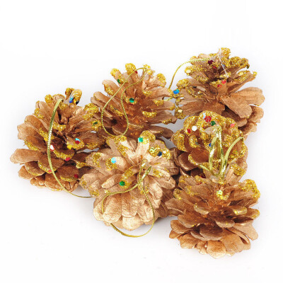 

Tailored 6pcs Christmas Pine Cones Bauble Xmas Tree Party Hanging Decoration Ornament