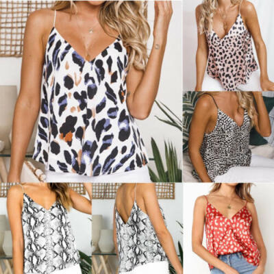 

Tank Top Women Leopard Print Autumn Sexy Backless Strap Sleeveless Casual Shirts