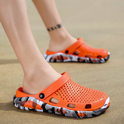 

Summer mens sandal hole waterproof semi-slip beach soft bottom outdoor mens tide wearing slippers