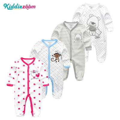 

4PCSLot Baby Clothing Sets Newborn 0-12M 100Cotton Baby Bodysuits Print Long Sleeve Baby Boys Clothes Baby Girls Clothes Rpmpers