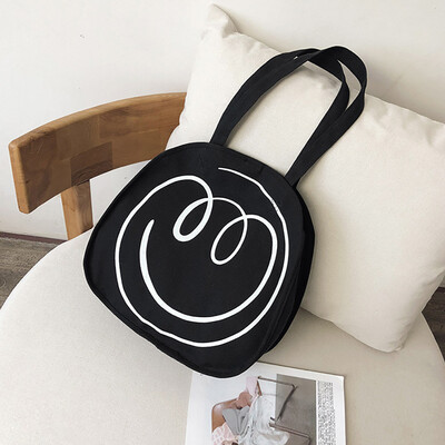 

Tailored Women Fashion Canvas Smiley Face Coin Purse Shoulder Tote Handbag Casual Bag