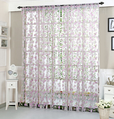 

Floral Tulle Voile Door Window Curtain Drape Panel Sheer Scarf Home Decor UK
