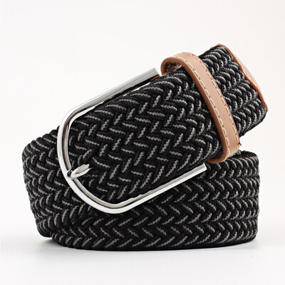

High quality Unisex belt Patchwork color Canvas Pin Buckle Women belt casual stretch weaving Canvas Men&Women belt
