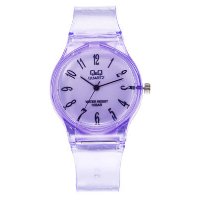 

RM Transparent QQ Watch Student Harajuku Watch Pure Color Delicate Carry NA4605