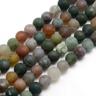 

Frosted Natural Indian Agate Round Bead Strands 8mm Hole 1mm about 4749pcsstrand 149"156"