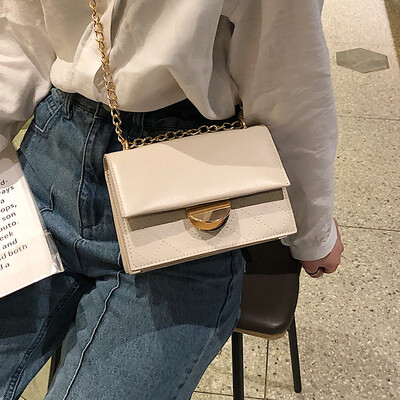 

On the new network red texture small bag female 2019 new wild chic chain Messenger bag oceanic shoulder small square bag