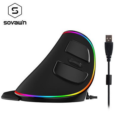 

Vertical Mouse Ergonomic Right Wired Delux M618 Plus RGB 6 Button 1600 4000 DPI Computer Ergonomic Mouses Wired USB for PC 2018