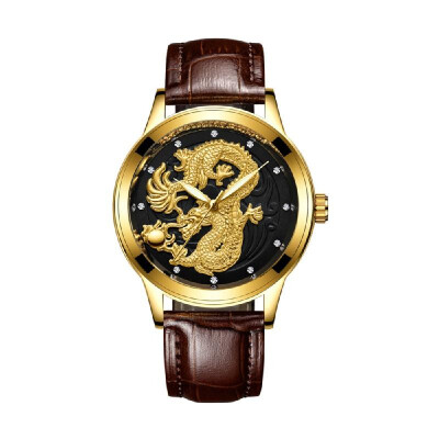 

Dragon&Phoenix Couple Watch His-and-hers Watches Waterproof Luminous Ultra-thin Quartz Watch for Men Women with Leather Strap