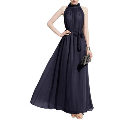 

Boho Bandage Swing Dress Women Elegant Sleeveless Chiffon Maxi Dresses