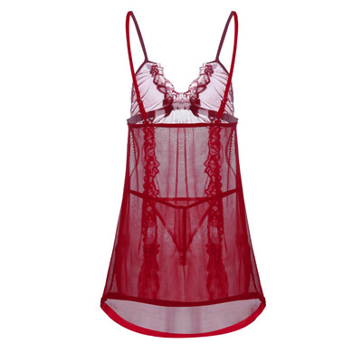 

Toponeto Fashion Women Lace Lingerie Clubwear Deep V-Neck Backless Nightdress Sleepwear