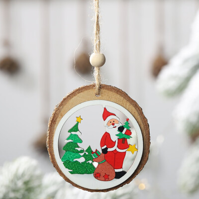 

Tailored Christmas Decorations Round Wooden Pendants Small Ornaments Hanging Dress Up