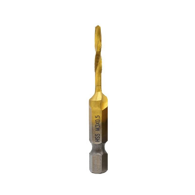 Hex Shank Metric Thread -3M-4M5M6M-8M-10 Titanium-Coated HSS Drill&Tap Bits HSS4241 Hardness is Suitable for WoodPlasti