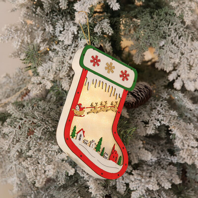 

Tailored Luminescent Beautiful Christmas Stocking Wooden Sock Luminescence Sock Gift