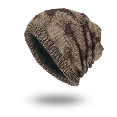 

Men Knitted Skullcap Thermal 1pc Hat Wool Beanie Warmer Outdoor Velvet Winter