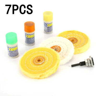 

7x Polishing Buff Buffing Buffer Cotton Wheels Kit Jewelers Rouge Compound Bars