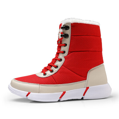 

New Super Warm Men Boots platform snow boots for men thick plush waterproof slip-resistant winter shoes Plus size 36-48