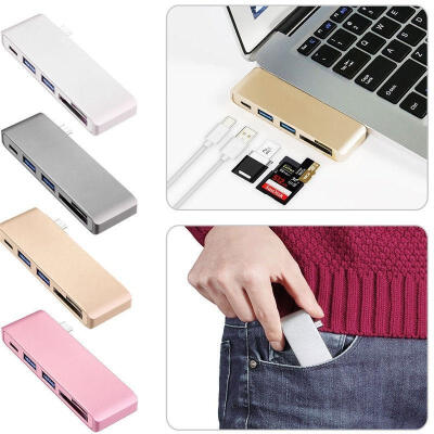 

5 in 1 USB 30 Type-C Adapter Charging Data Sync Card Reader for MacBook Pro Hot