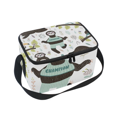 

ALAZA Lunch Box Insulated Sloths And Bird-01 Lunch Bag Large Cooler Tote Bag for Men Women