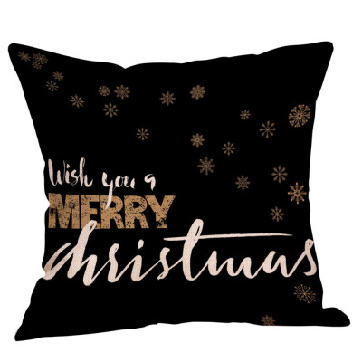 

Tailored Happy Christmas Pillow Cases Linen Sofa Cushion Cover Home Decor Pillow Case