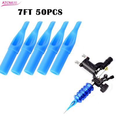 

〖Follure〗ATOMUS 50pcs Plastic Sterile Disposable Tattoo Tips Needle Blue 5FT