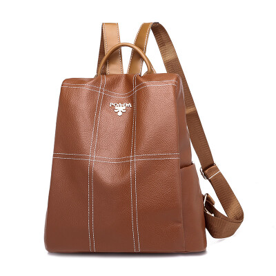 

Anti-theft shoulder bag female 2018 tide wild shoulder slung dual-use female bag fashion soft leather backpack female