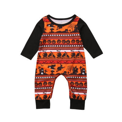

Newborn Infant Baby Boys Girls One Piece Long Sleeve Halloween Pimpkin Romper Jumpsuit Outfit Clothes