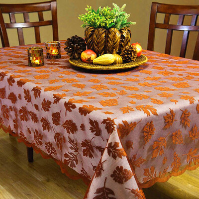 

〖Follure〗Lace Maple Leaf Table Runner Spice Thanksgiving Harvest Dinner Decor 152x213cm