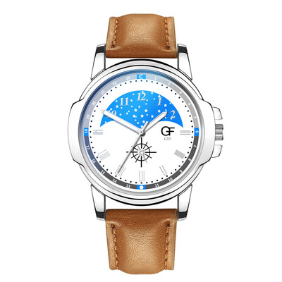 

Gobestart Hot Man Leather Watch Whatever Late Anyway Letter Watches New Pointer glow