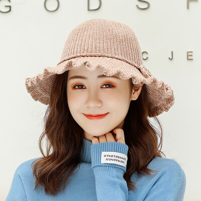 

Autumn&winter new ladies fisherhat japanese tie-in wicked basin hat wooden ear bow shopping hundred hat