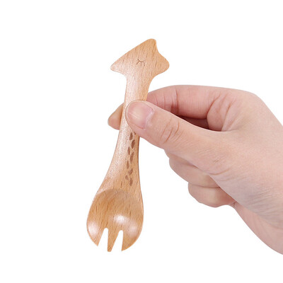 

Toponeto Fashion 1pcs Wood Cute Animal Pattern Kids Spoon Easy Kitchen Eating Tool Produ