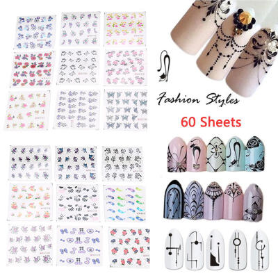 

Greensen 50 Sheets Nail Art Transfer Stickers 3D Flower Design Manicure Tips Decal Decor