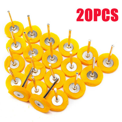 

Polishing Wheel 20Pcs 1" Yellow Polishing Cotton Cloth Wheel Brush Rotary Buffing Tool 3mm Shank