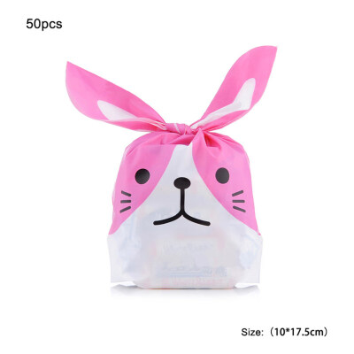 

50Pcs Cartoon Rabbit Christmas Halloween Candies Biscuits Storage Bag Container