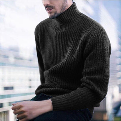 

Mens Winter Warm Cotton High Neck Pullover Jumper Sweater Tops Turtleneck