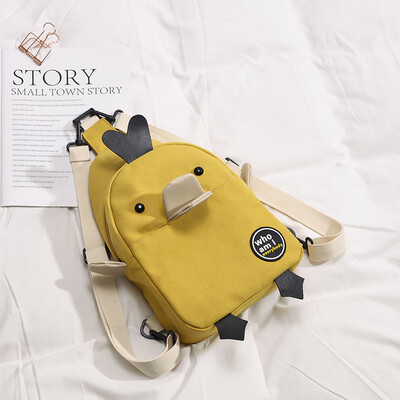 

Japanese small bag summer popular minimalist womens bag new 2019chic canvas chest bag broadband shoulder Messenger bag