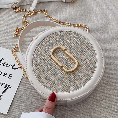 

Korean female 2019 new foreign style portable Joker shoulder bag summer fashion chain slung round bag