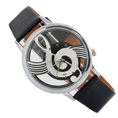 

Fashion double-sided transparent hollow table music characters with diamond watch student children casual notes female table