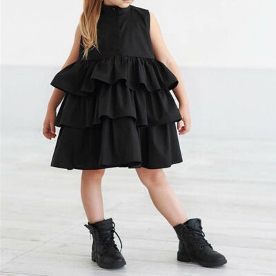 

Cute Toddler Kids Baby Party Princess Ruffle Tutu Princess Formal Sleeveless Dress For Girls Clothes Mini Dresses