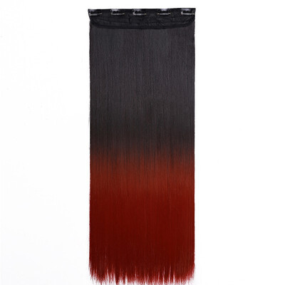 

Synthetic Fiber Clips in on Hair Extension 34 Full Head One Piece 5 Clips Long Silky Straight Curly Wavy