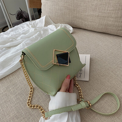 

Net red foreign gas bag ins Lingge chain small square bag new 2019 fashion simple shoulder slung womens bag