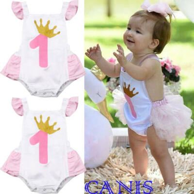 

Newborn Baby Girl 1st Birthday Clothes Ruffle Romper Jumpsuit Sunsuit Outfit UK