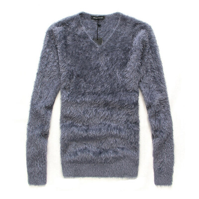 

Men Autumn Winter Fluffy Plush Tops Blouse T-shirt Long Sleeve Pullover Jumper